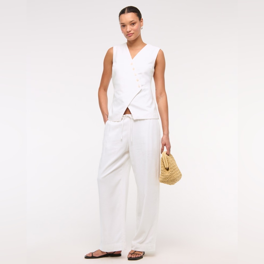 Abercrombie & Fitch Linen Blend Pull On Pant XXLS